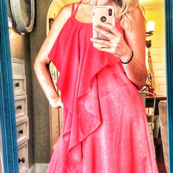 Red Ruffle Dress - Picture 2 of 2